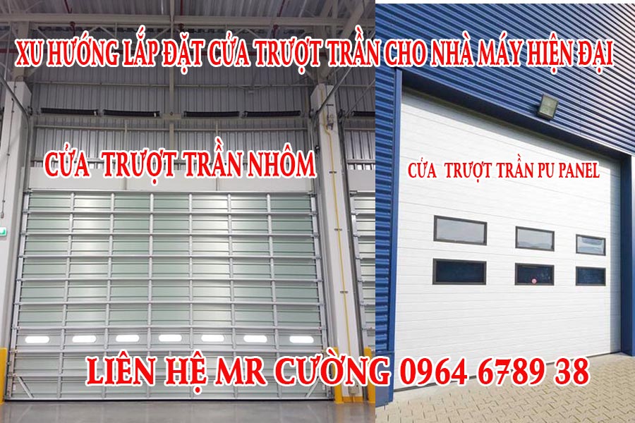 xu hướng lắp đặt cửa trượt trần cho nhà máy hiện đại